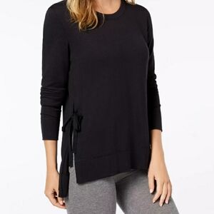 🛍UGG Quincy Side Ties soft and cozy lounge pullover black long sleeve top